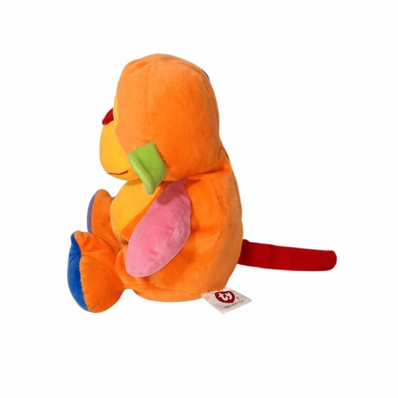 2005 Ty Baby Collection Funky Monkey Multicolor Plush Stuffed BeanBag Toy 10" - Picture 4 of 6